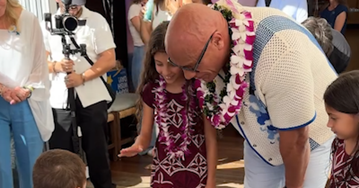 Dwayne 'The Rock' Johnson takes his daughters Jasmine and Tiana to grant wishes with Make-A-Wish at the Moana 2 premiere in Hawaii