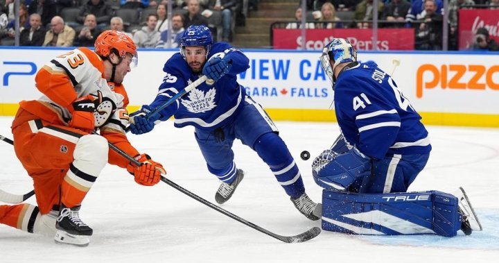 Leafs’ Stolarz leaves game with lower-body injury