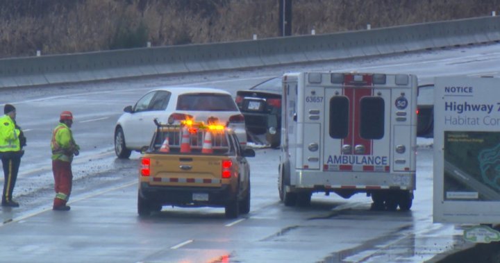 Woman airlifted to hospital after car crash in Mission, B.C. - BC