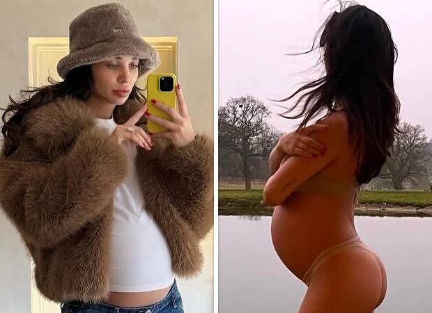 Amy Jackson flaunts baby bump as she goes skinny dipping; see pics : Bollywood News